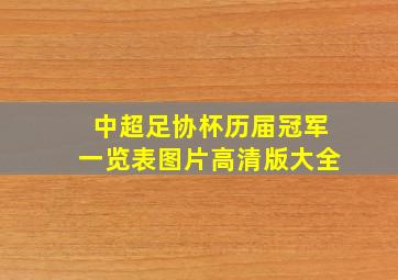 中超足协杯历届冠军一览表图片高清版大全