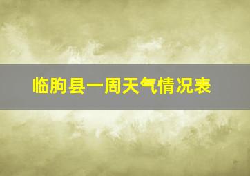 临朐县一周天气情况表