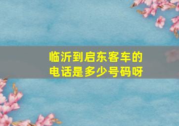 临沂到启东客车的电话是多少号码呀