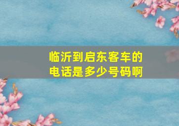 临沂到启东客车的电话是多少号码啊