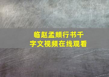 临赵孟頫行书千字文视频在线观看