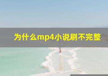 为什么mp4小说刷不完整