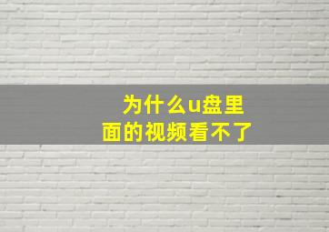 为什么u盘里面的视频看不了