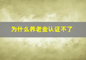 为什么养老金认证不了