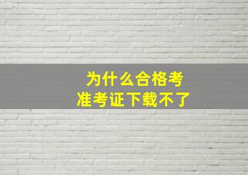 为什么合格考准考证下载不了