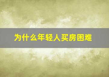 为什么年轻人买房困难