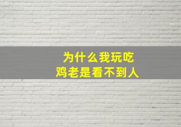 为什么我玩吃鸡老是看不到人