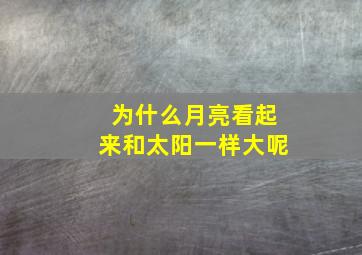 为什么月亮看起来和太阳一样大呢