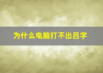 为什么电脑打不出吕字