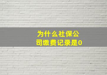 为什么社保公司缴费记录是0