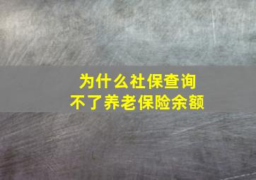 为什么社保查询不了养老保险余额