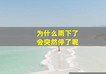 为什么雨下了会突然停了呢