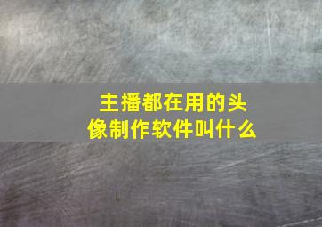 主播都在用的头像制作软件叫什么