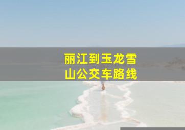 丽江到玉龙雪山公交车路线