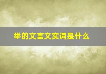 举的文言文实词是什么