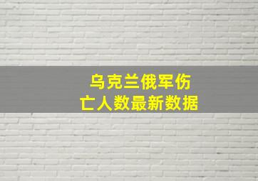 乌克兰俄军伤亡人数最新数据