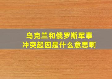 乌克兰和俄罗斯军事冲突起因是什么意思啊