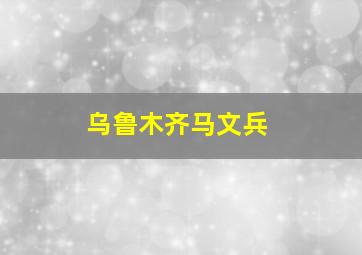 乌鲁木齐马文兵