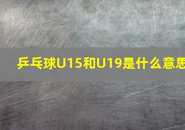 乒乓球U15和U19是什么意思