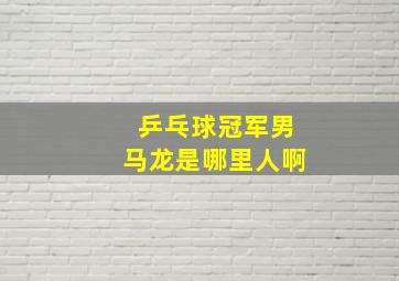 乒乓球冠军男马龙是哪里人啊