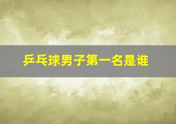 乒乓球男子第一名是谁