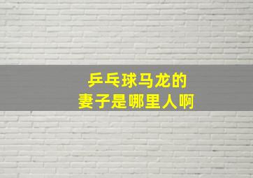 乒乓球马龙的妻子是哪里人啊