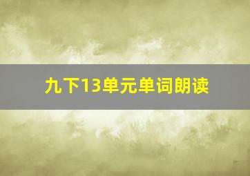 九下13单元单词朗读