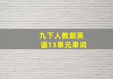 九下人教版英语13单元单词