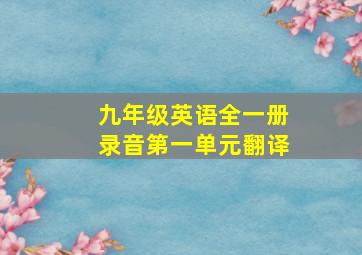 九年级英语全一册录音第一单元翻译