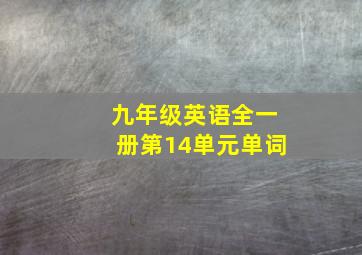 九年级英语全一册第14单元单词