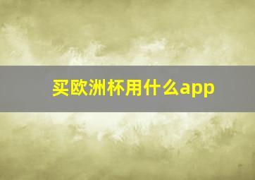 买欧洲杯用什么app