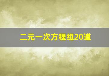 二元一次方程组20道