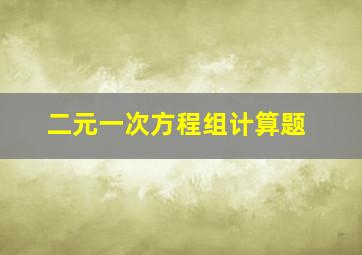 二元一次方程组计算题