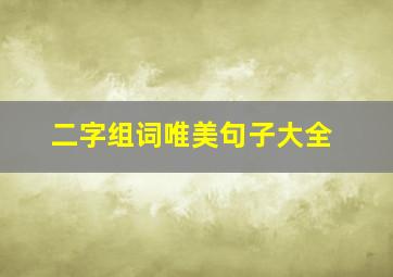 二字组词唯美句子大全