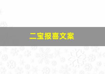 二宝报喜文案