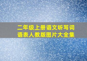 二年级上册语文听写词语表人教版图片大全集