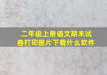 二年级上册语文期末试卷打印图片下载什么软件