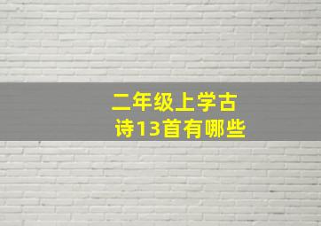 二年级上学古诗13首有哪些