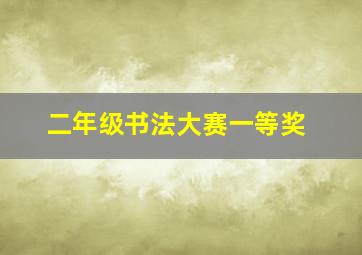 二年级书法大赛一等奖