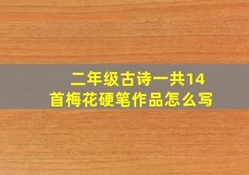 二年级古诗一共14首梅花硬笔作品怎么写