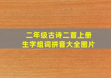 二年级古诗二首上册生字组词拼音大全图片