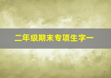 二年级期末专项生字一