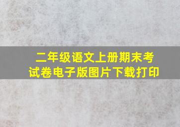 二年级语文上册期末考试卷电子版图片下载打印