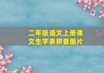 二年级语文上册课文生字表拼音图片