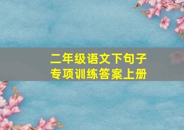 二年级语文下句子专项训练答案上册