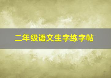 二年级语文生字练字帖