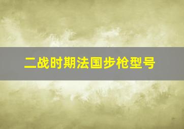 二战时期法国步枪型号