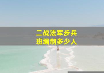 二战法军步兵班编制多少人