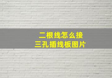 二根线怎么接三孔插线板图片