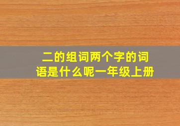 二的组词两个字的词语是什么呢一年级上册